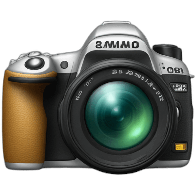 a dslr camera with microphone emoji