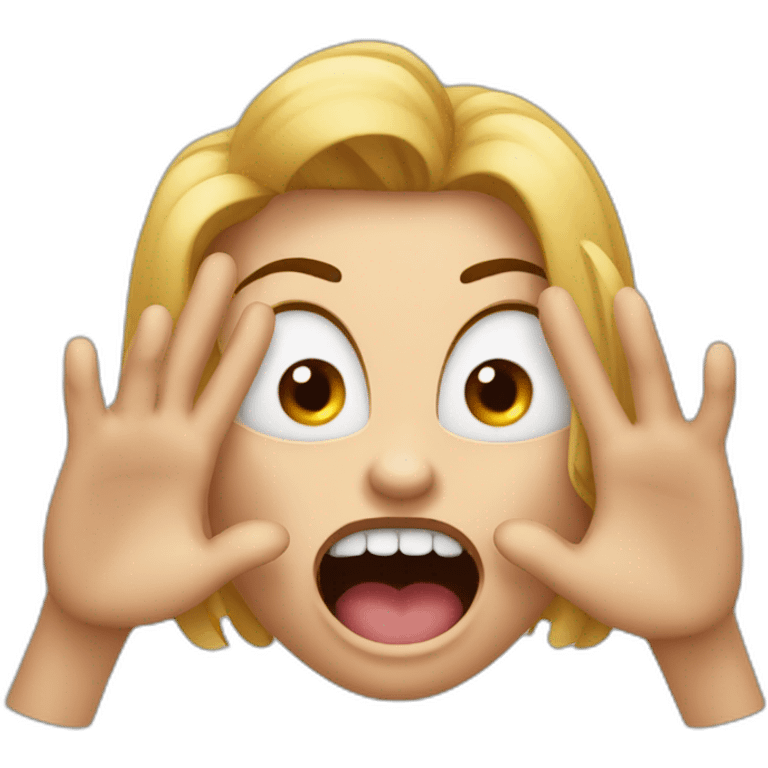 A woman acting like a monster with her hand and her face says grrr. Both hands are visible !  emoji