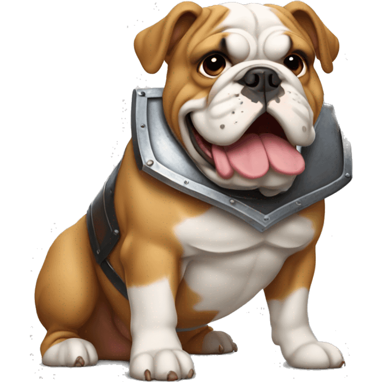 english bulldog with a shield emoji