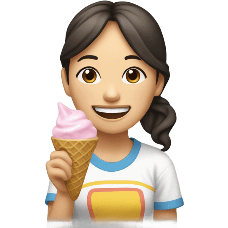 abby chau eating ice cream emoji