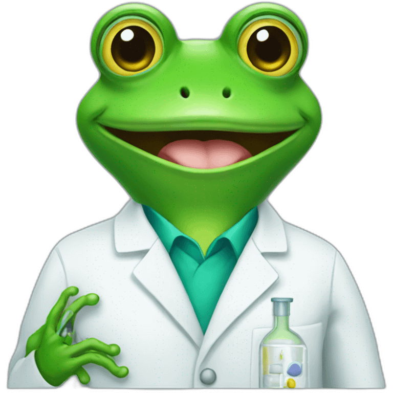 a pharmacist frog emoji