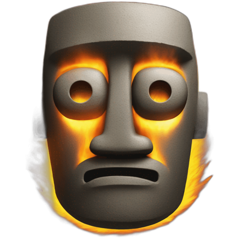 Moai-face-on-fire emoji