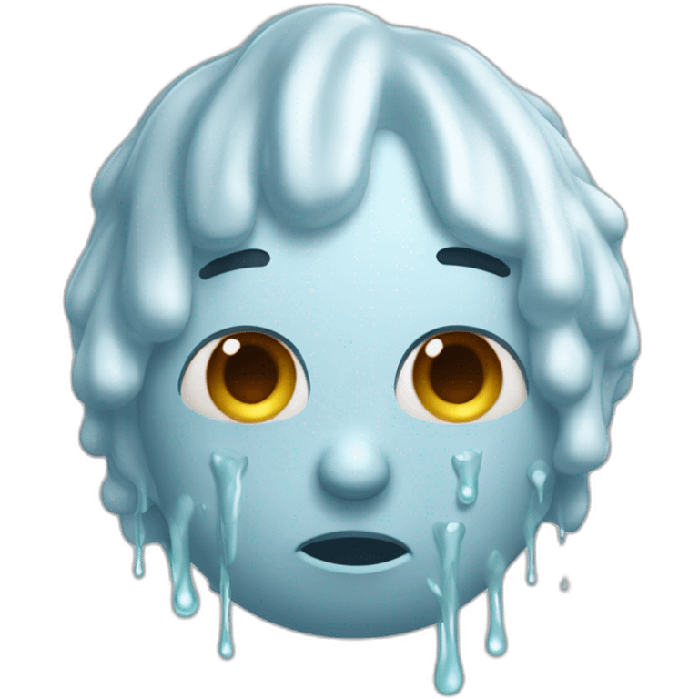 Crying Peepo with an iron sponge puts washing powder on his head emoji