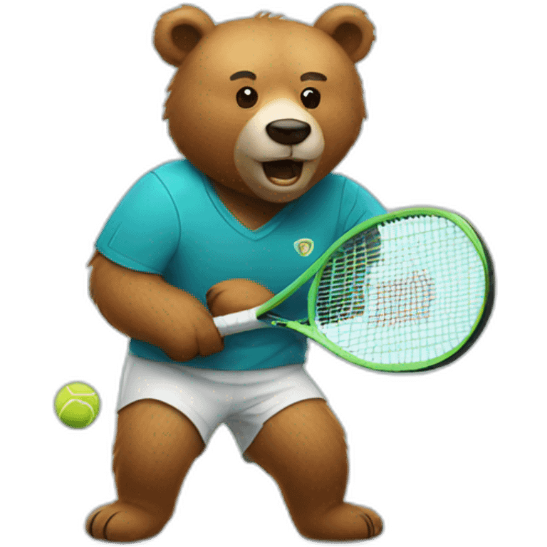 bear playing tennis emoji