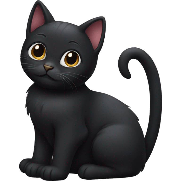 Black cat cute emoji