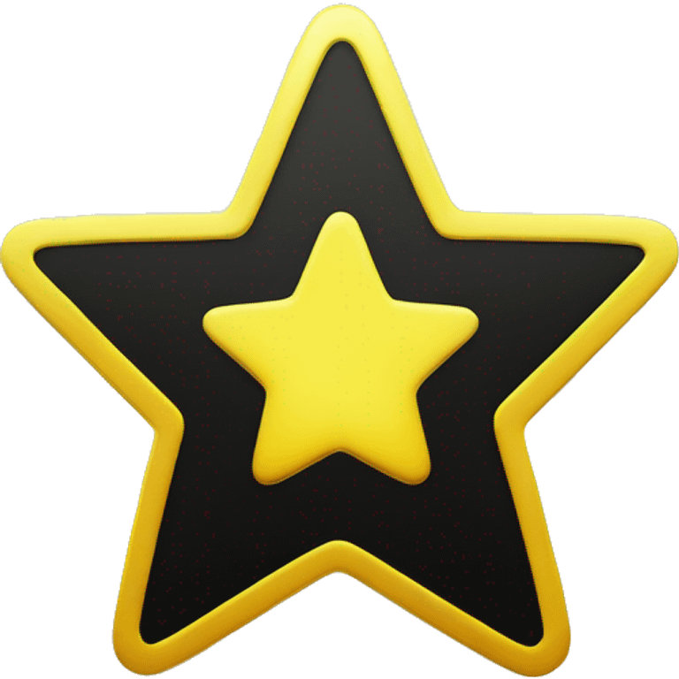 generate a snapchat star badge (yellow round coin with darker tinted yellow borders and a black star inside) emoji