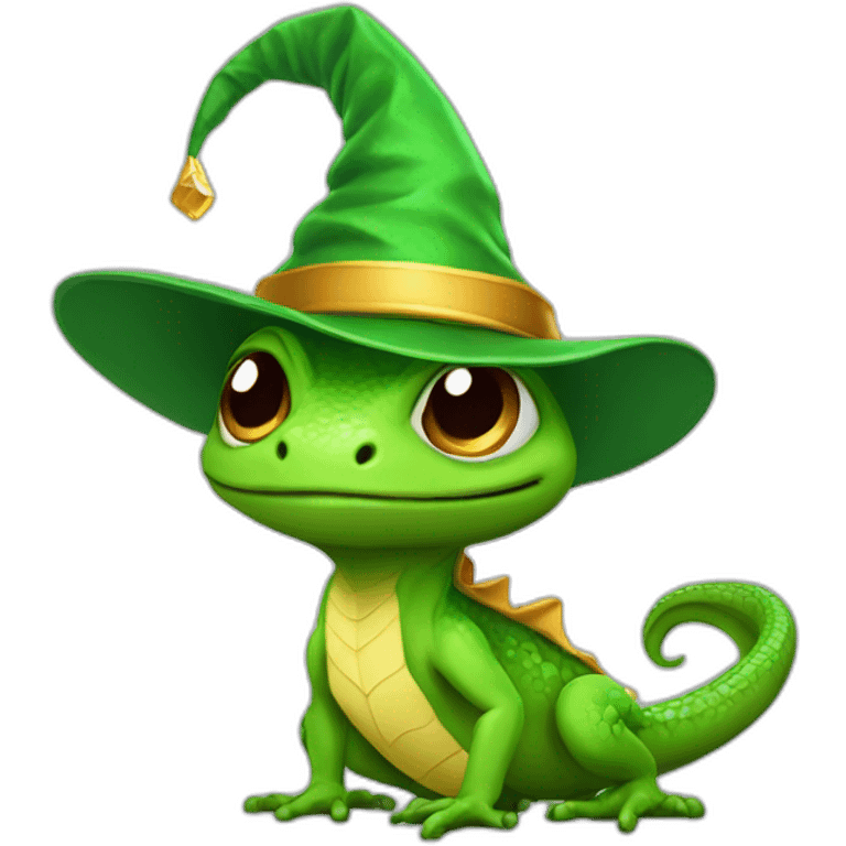 lizzard with wizard hat emoji