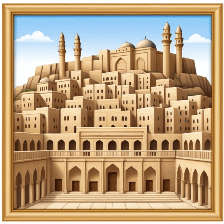 Mardin Buildings placed on a platform, standing together in a structured arrangement emoji