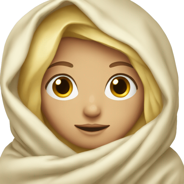 Blonde girl in blanket emoji