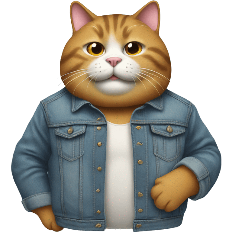 fat cat in a jean jacket emoji