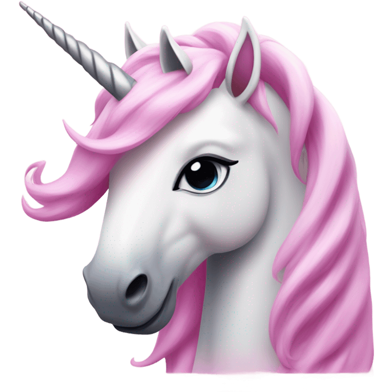 unicorn wearing pink emoji