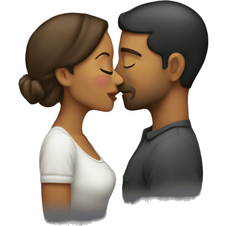 Man kisses woman emoji