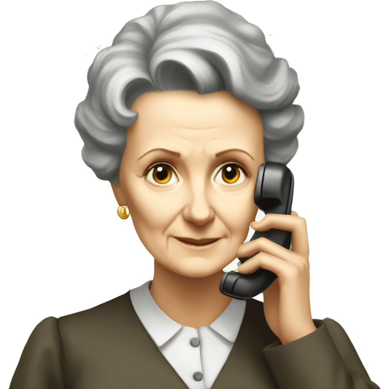 Marie Curie on phone emoji