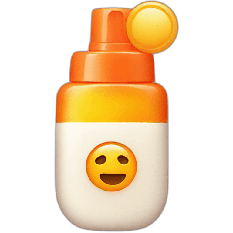 Sunscreen with a sunburn  emoji