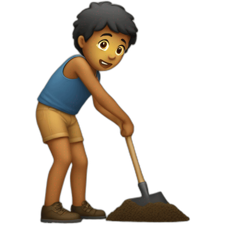 an underage digging emoji