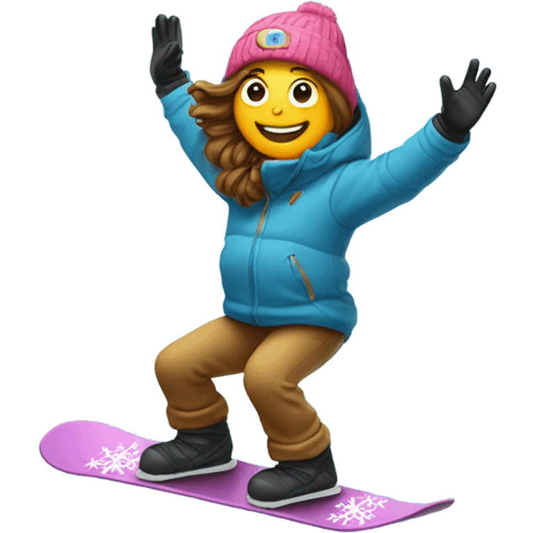 A cross snowboarding emoji