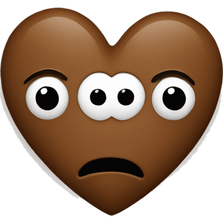 Brown heart with KL in it emoji