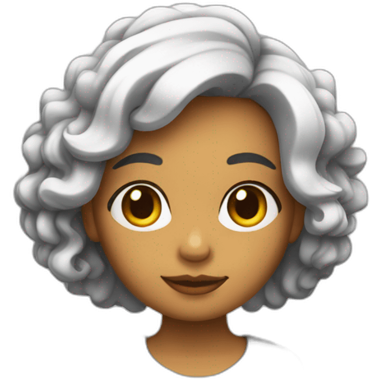 chica con pelo rizo de color negro emoji