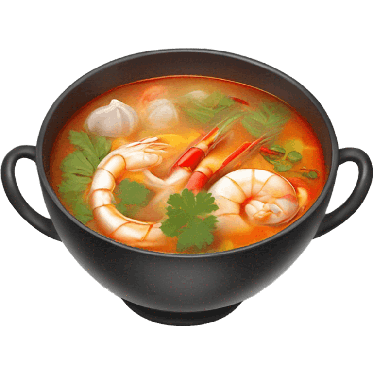 tom yum soup, perfect proportions, beautiful ingredients emoji