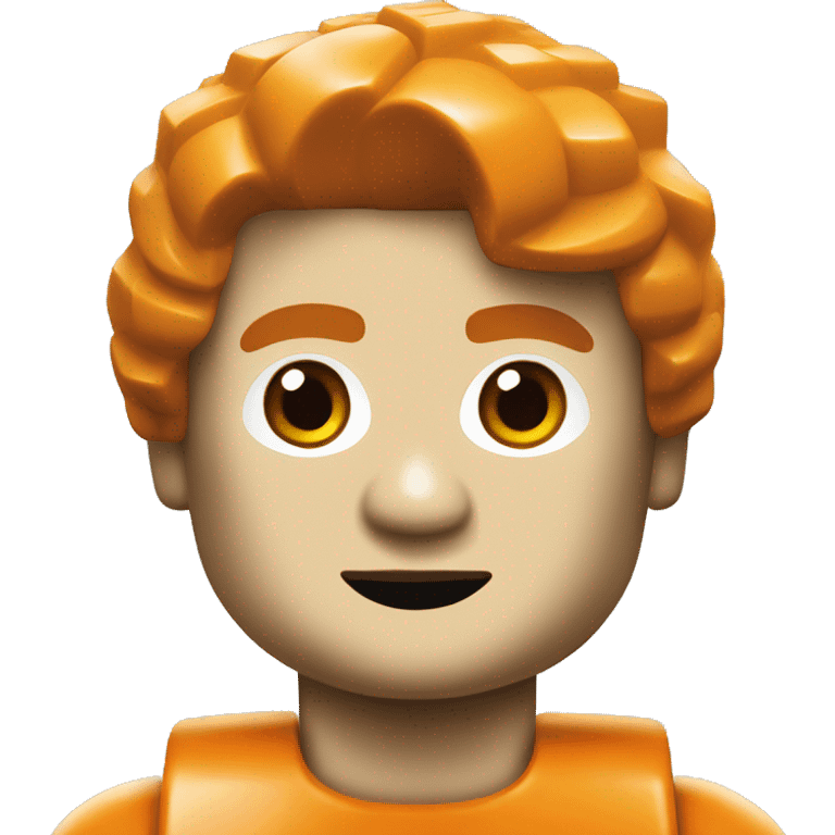 A orange icon of lego style emoji