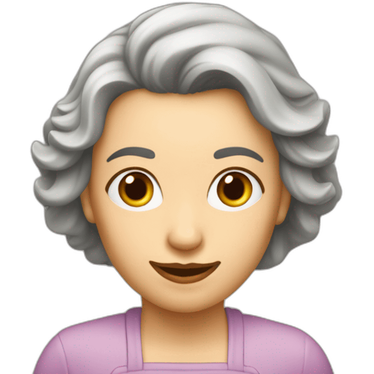 Frau-braunhaarig-essen-glücklich- emoji