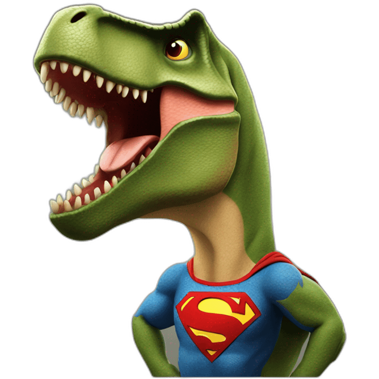 t-Rex with superman symbol with thumb up emoji