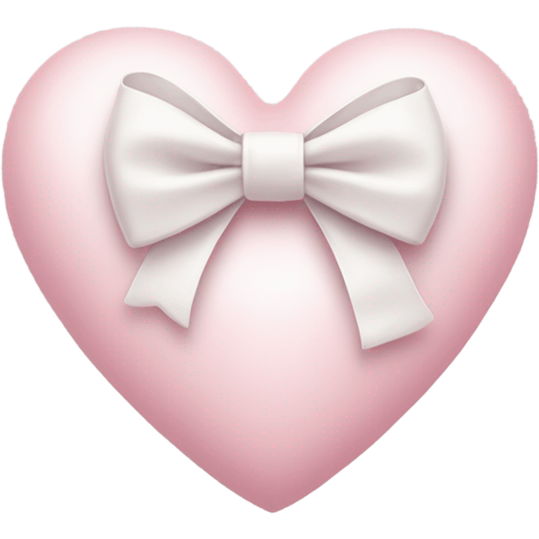 Pastel pink heart with white bow emoji