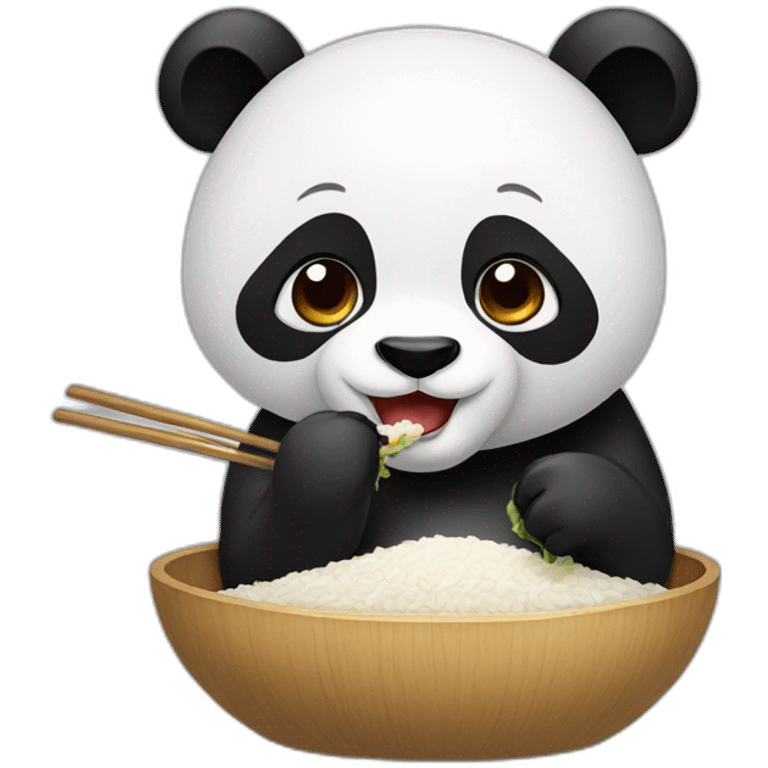 panda eating rice emoji