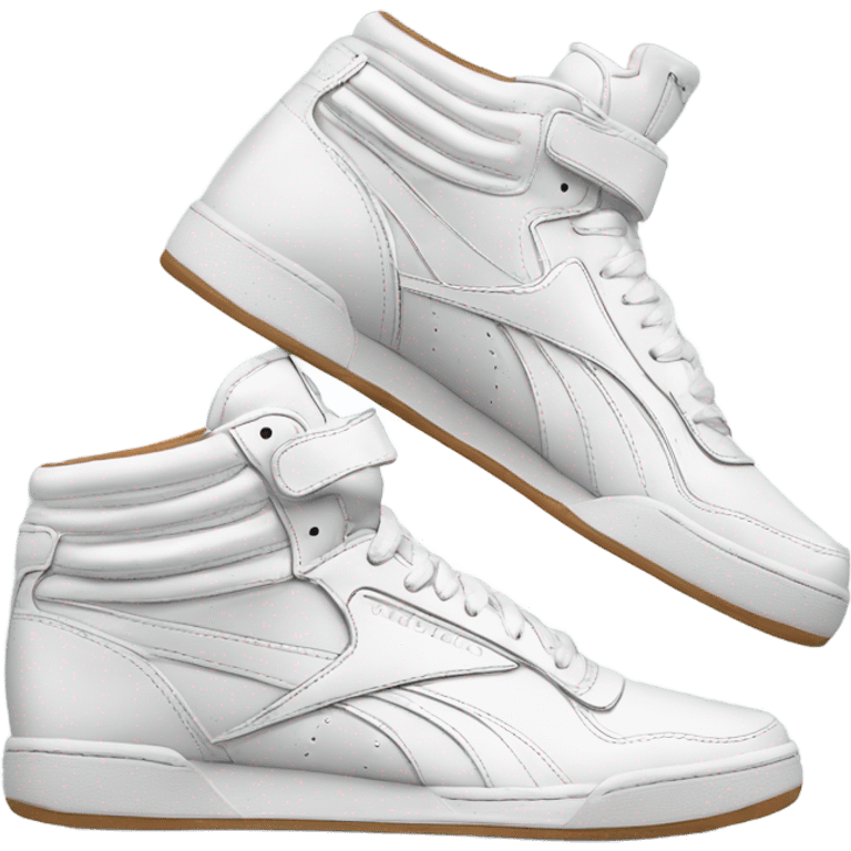 white classic high top reebok sneaker emoji