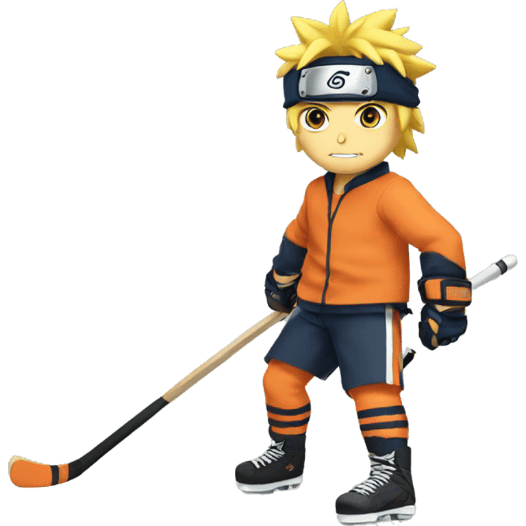 Naruto with hockey stick  emoji