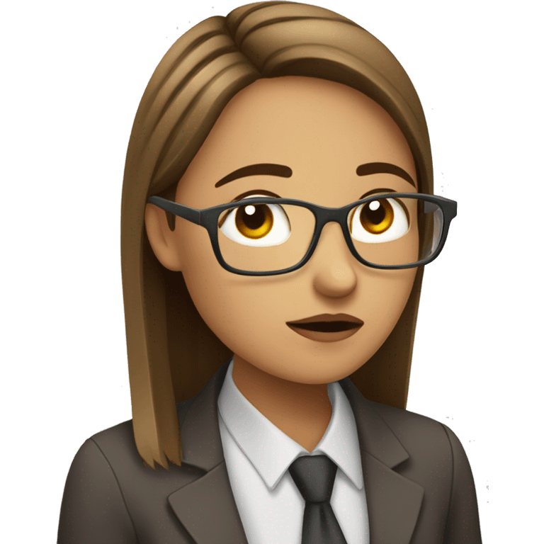 Girl with coffee and tired from office job  emoji