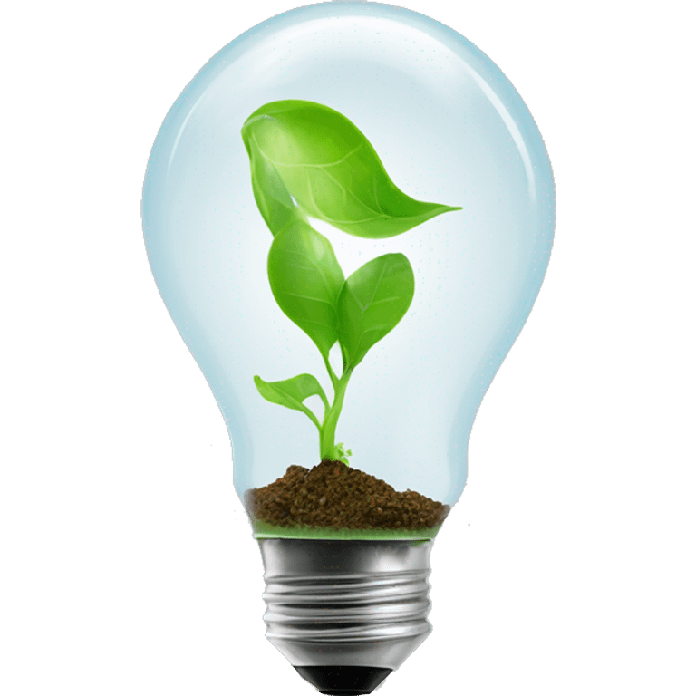 a plant sprout inside an idea lightbulb emoji