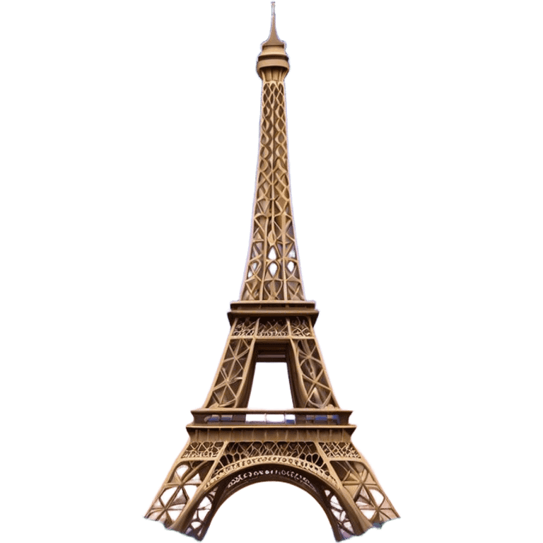 Cinematic Realistic Eiffel Tower Landmark Emoji, featuring the iron lattice structure illuminated against a twilight Parisian sky emoji