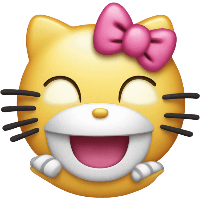 Hello Kitty laughing emoji