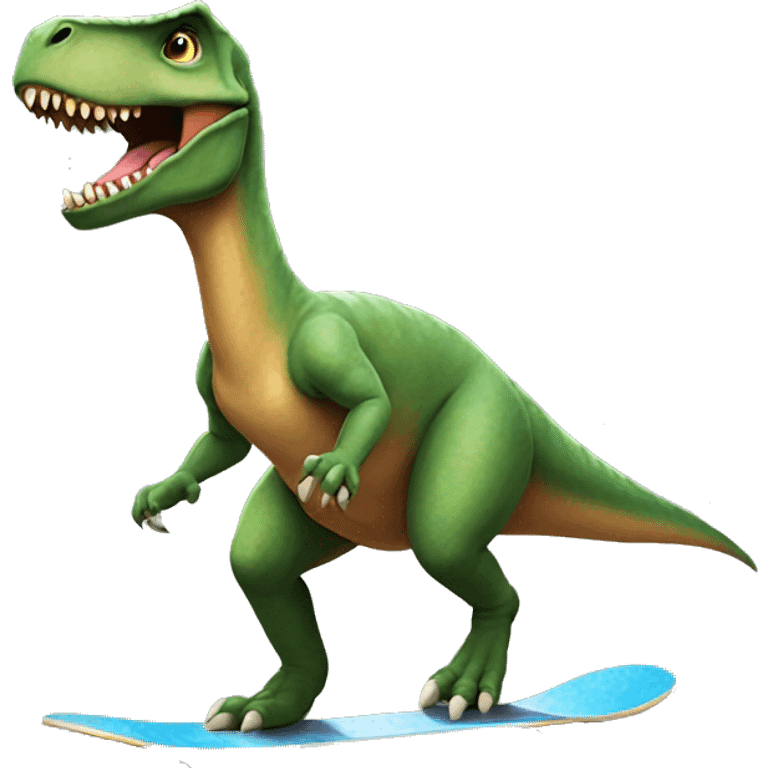 dinosaur riding a skateboard  emoji