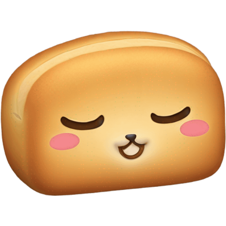 Cat loaf of bread with hearts emoji