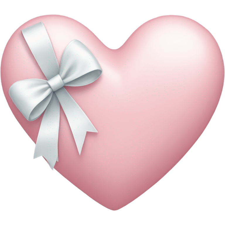 Pastel pink heart with white bow emoji