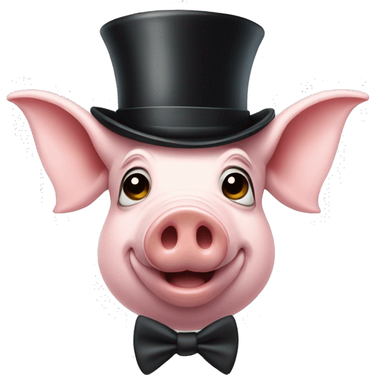 pig with a monocle and top hat emoji