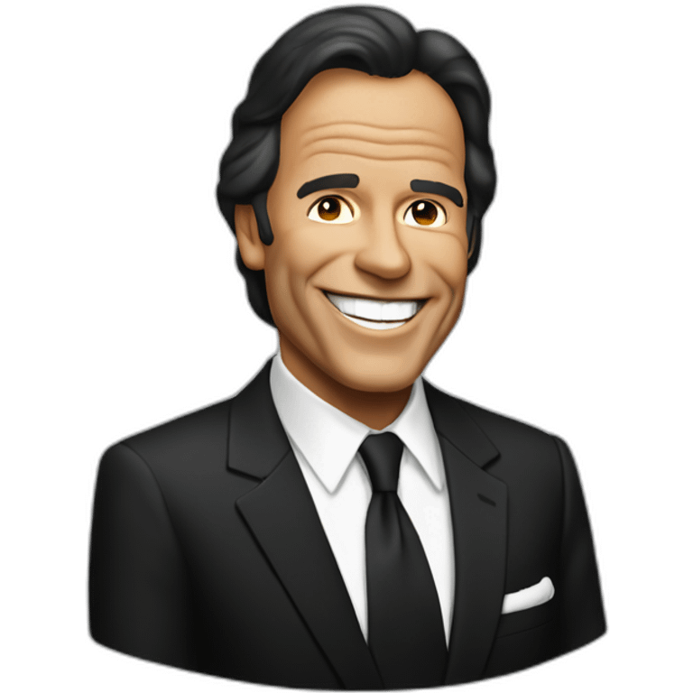 Julio Iglesias smiling wearing a black suit emoji