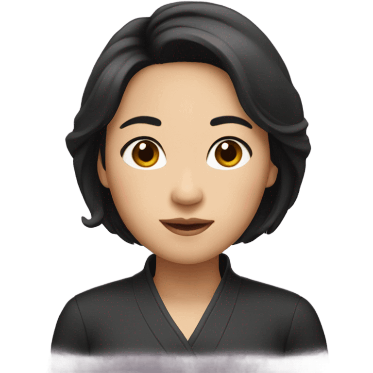 asian woman black hair emoji