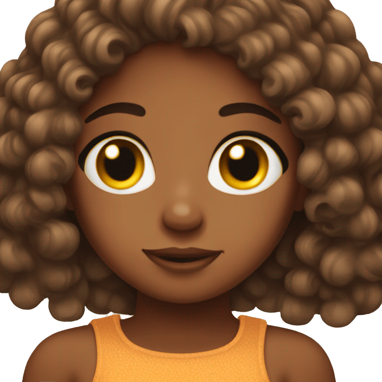 Brown skin girl with freckles  emoji