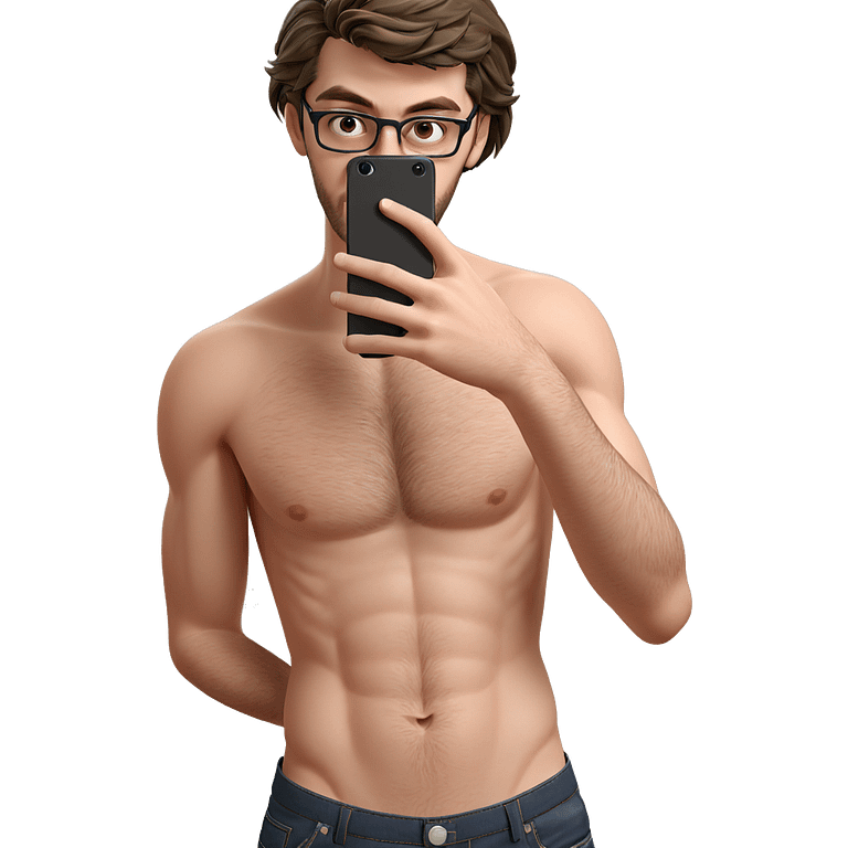 topless selfie in bathroom emoji