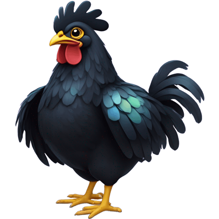 Black chicken  emoji