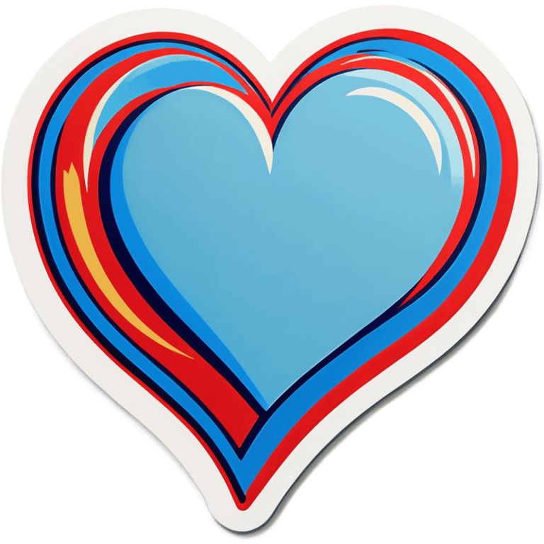 Pop art blue heart  emoji