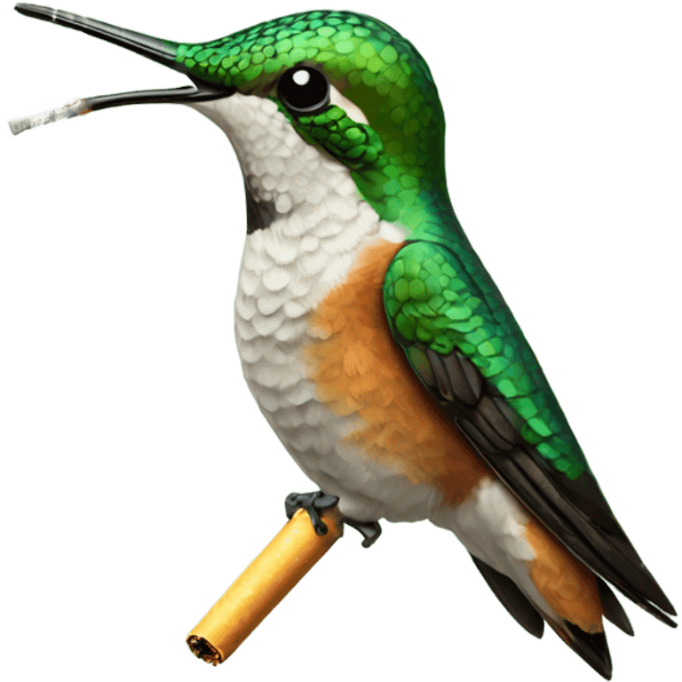 A hummingbird smoking a cigarette  emoji