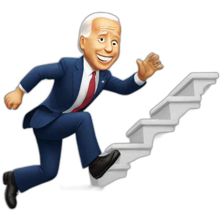 Biden falling up stairs emoji