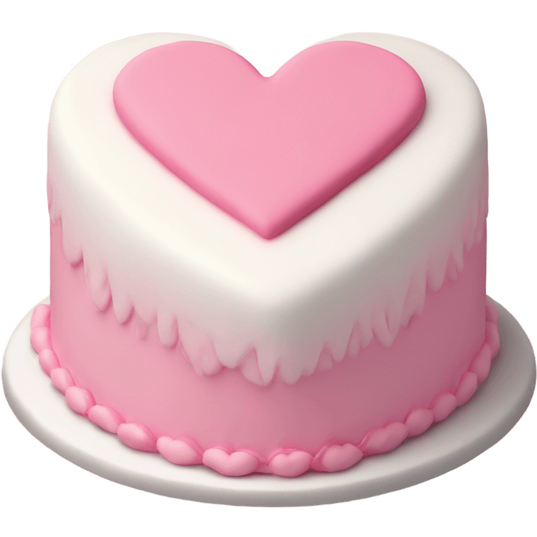 Heart shaped cake pink and white coquette  emoji