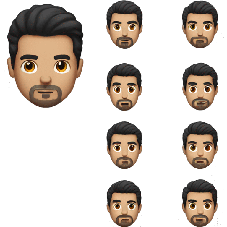 guy with black hair and brown eyes with goatee emoji