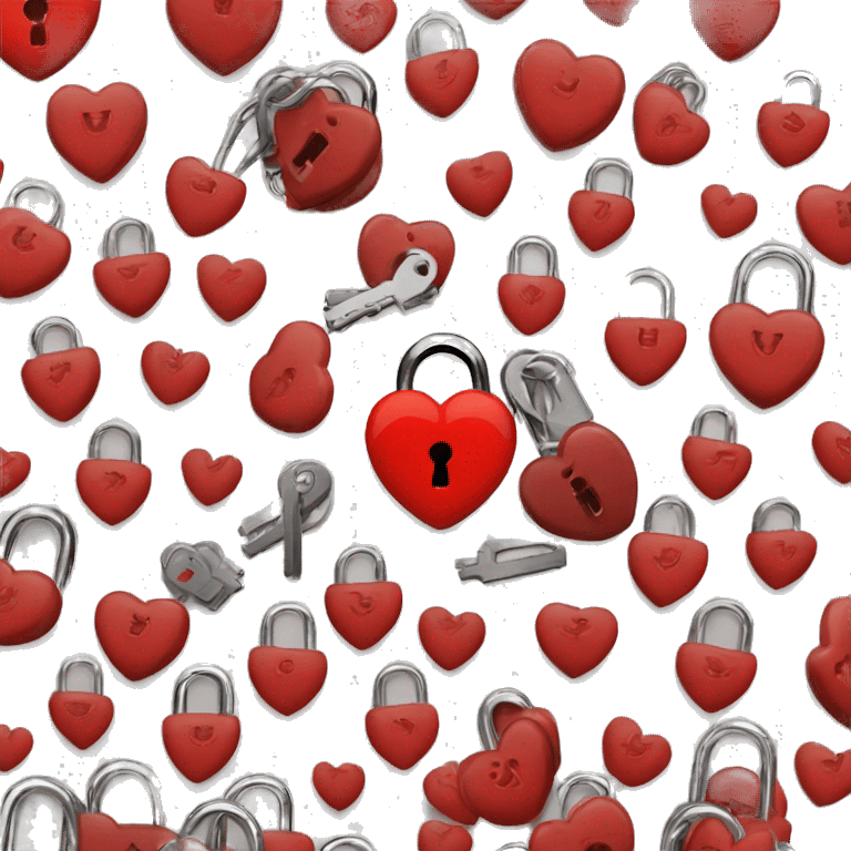 Red heart shaped lock emoji