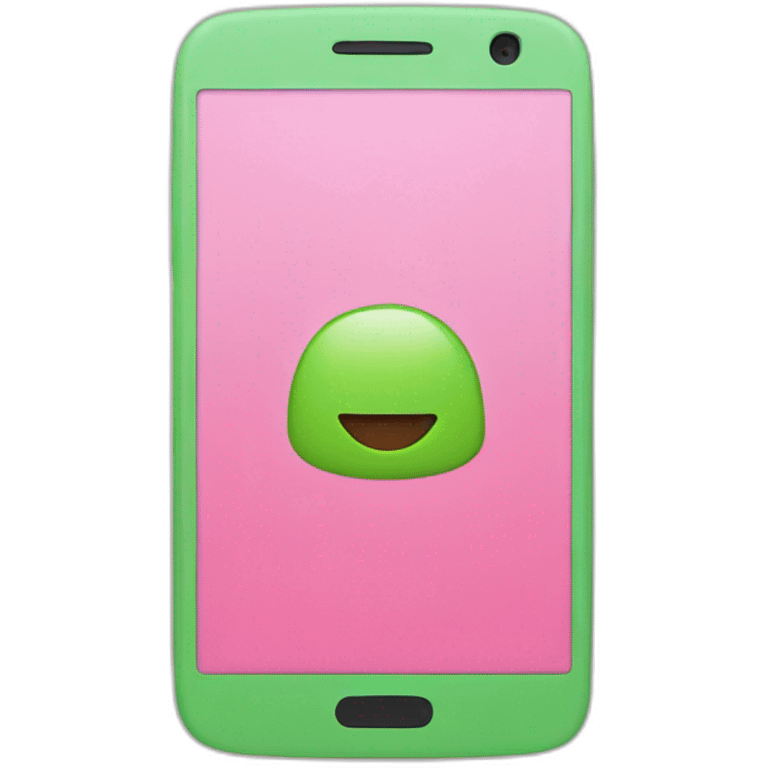 pink green smartphone emoji